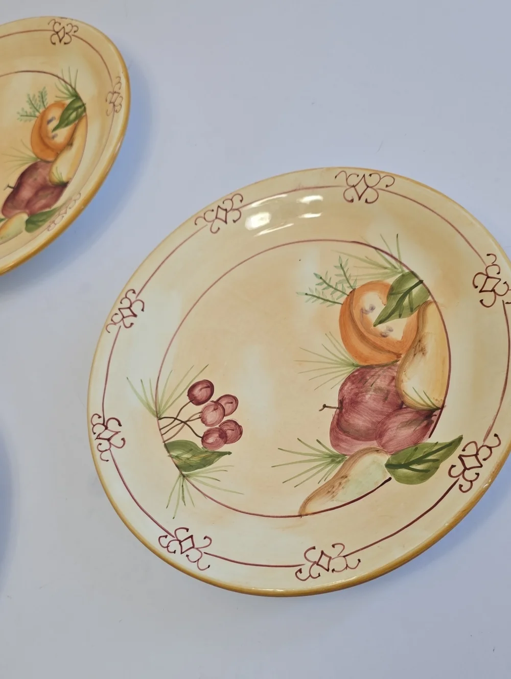 NWT Crate & Barrel Set Of 3 Winter Orchard Salad Saucer Plates 8